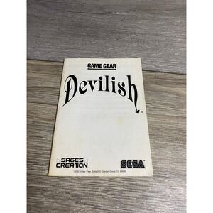 Devilish Sega Game Gear Instruction Manual Booklet Sages Creation 1991 Original
